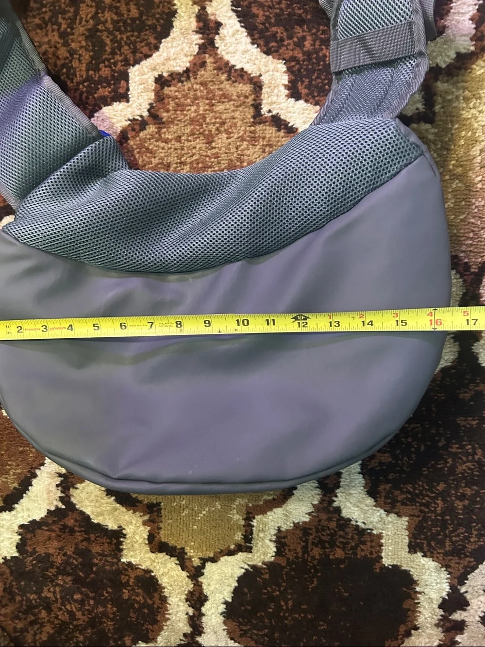 Grey and Blue Crossbody Sling Pet Carrier - In Great Shape